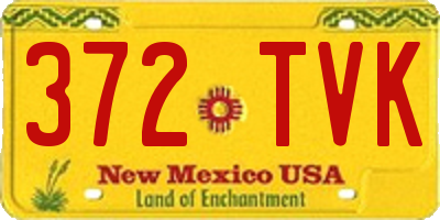 NM license plate 372TVK
