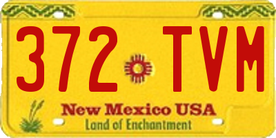 NM license plate 372TVM