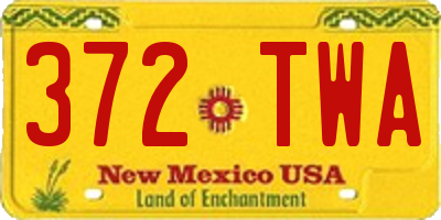 NM license plate 372TWA