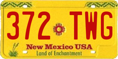 NM license plate 372TWG