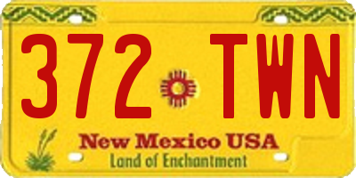 NM license plate 372TWN