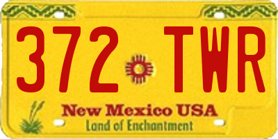 NM license plate 372TWR