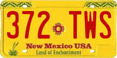NM license plate 372TWS