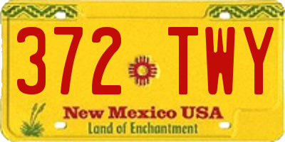 NM license plate 372TWY