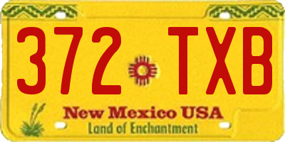 NM license plate 372TXB