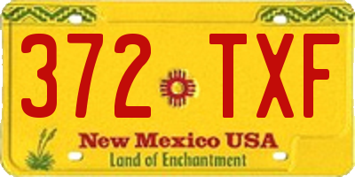NM license plate 372TXF