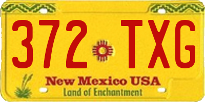 NM license plate 372TXG