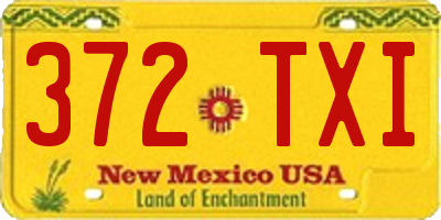 NM license plate 372TXI