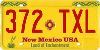 NM license plate 372TXL