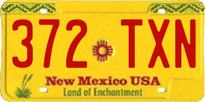 NM license plate 372TXN