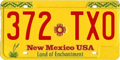 NM license plate 372TXO