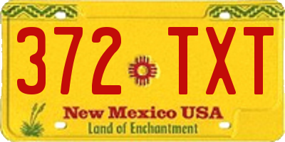 NM license plate 372TXT