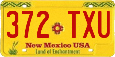 NM license plate 372TXU