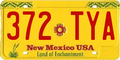 NM license plate 372TYA