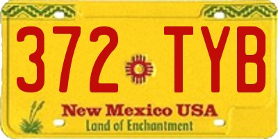 NM license plate 372TYB