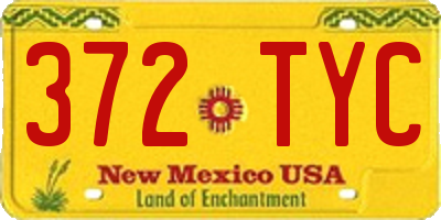 NM license plate 372TYC