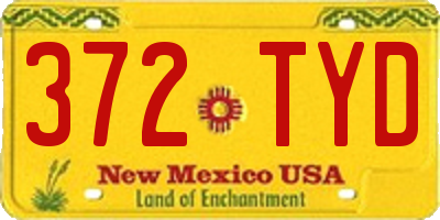 NM license plate 372TYD