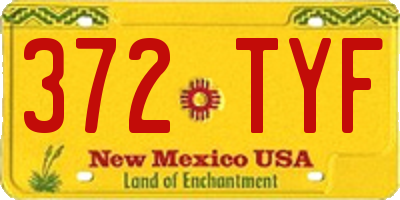 NM license plate 372TYF