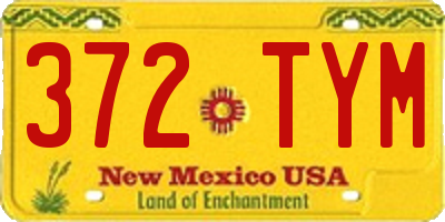 NM license plate 372TYM
