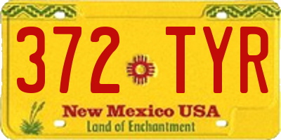 NM license plate 372TYR