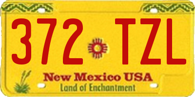 NM license plate 372TZL