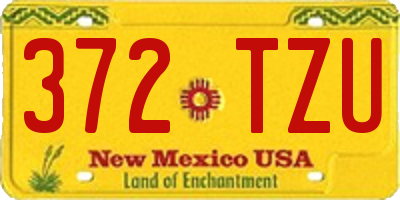 NM license plate 372TZU