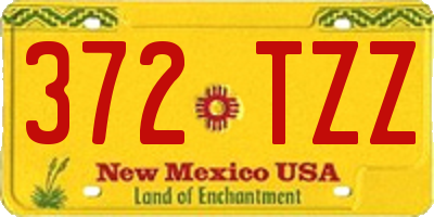 NM license plate 372TZZ