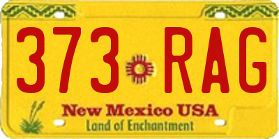 NM license plate 373RAG