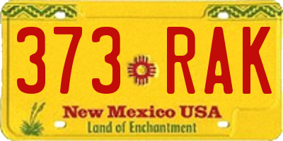 NM license plate 373RAK