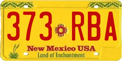 NM license plate 373RBA
