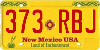 NM license plate 373RBJ