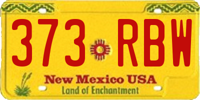 NM license plate 373RBW