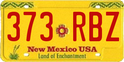 NM license plate 373RBZ