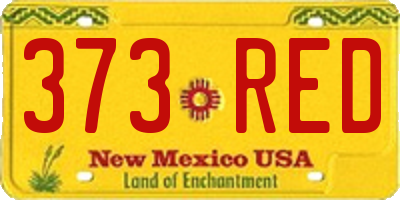 NM license plate 373RED