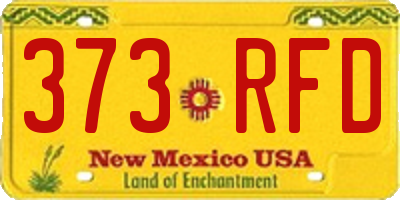 NM license plate 373RFD