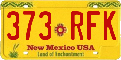 NM license plate 373RFK