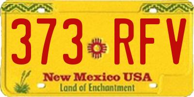 NM license plate 373RFV
