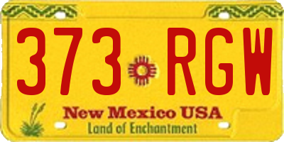 NM license plate 373RGW
