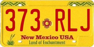 NM license plate 373RLJ