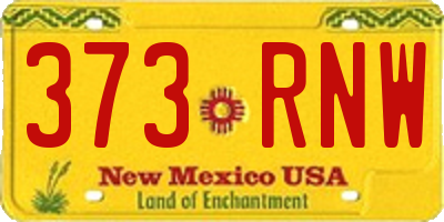 NM license plate 373RNW