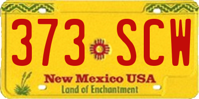 NM license plate 373SCW
