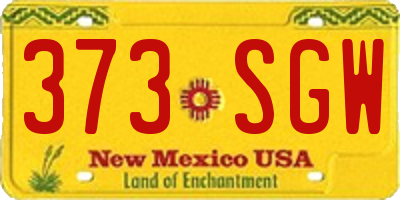 NM license plate 373SGW