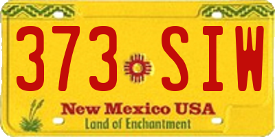 NM license plate 373SIW