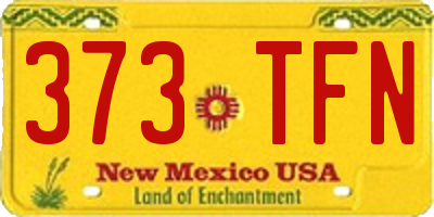 NM license plate 373TFN