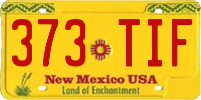 NM license plate 373TIF