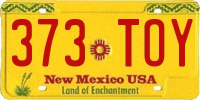 NM license plate 373TOY
