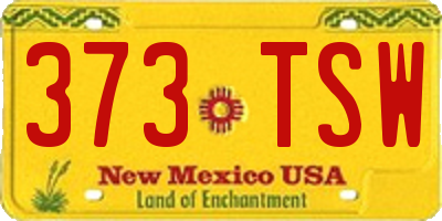 NM license plate 373TSW