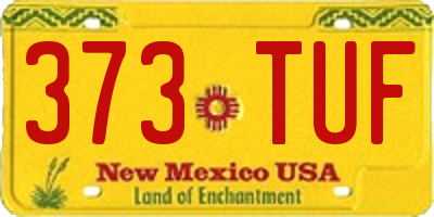 NM license plate 373TUF