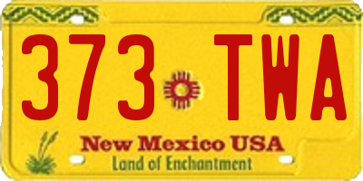NM license plate 373TWA