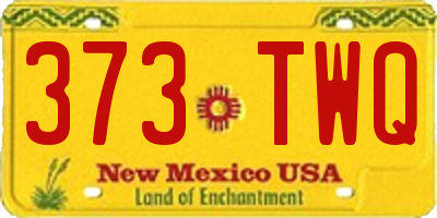 NM license plate 373TWQ